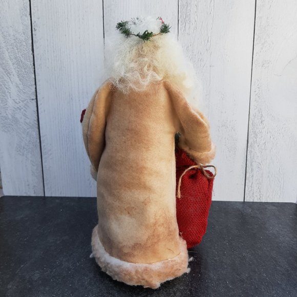 HANDMADE Primitive Santa Claus Doll Country Christmas Decor White - Picture 10 of 10